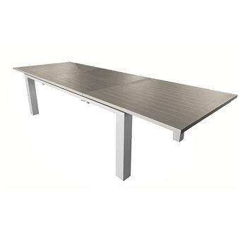 Proloisirs Table En Aluminium Avec Allonge Elisa 240 Cm Gris Clair Et Taupe Mobilier De Jardin Achat Prix Fnac