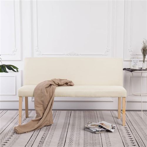 vidaXL Banc 139,5 cm Crème Polyester