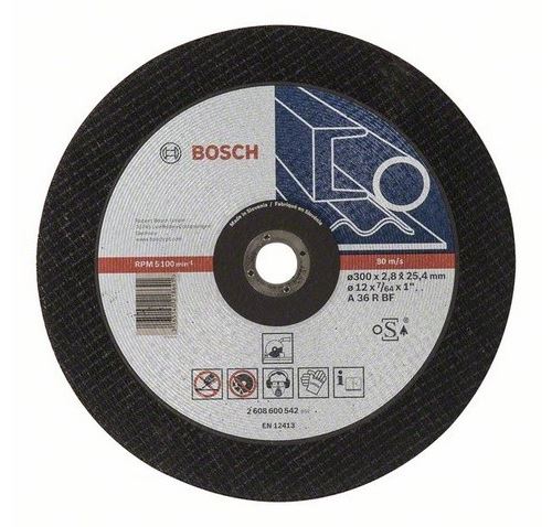 Disque Expert à Tronçonner Bosch à Moyeu Plat Spécial Métaux 300X2.8X25.4 Mm - 2608600542