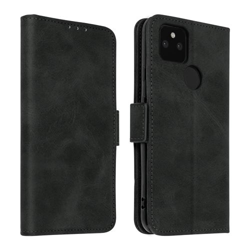 Avizar Étui pour Google Pixel 5 Style Vintage avec Porte-cartes et Support Vidéo Noir