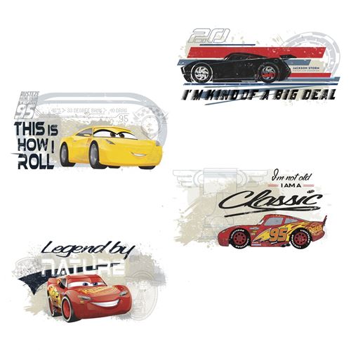 RoomMates stickers muraux Cars vinyle 4 pièces
