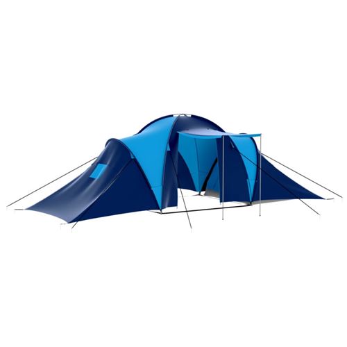 Vidaxl tente de camping tissu 9 personnes bleu fonce et bleu
