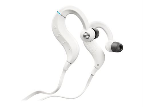 Denon AH-C160W - In-ear hoofdtelefoons met micro - inwendig - bevestiging over het oor - Bluetooth - draadloos - ruisisolatie - wit