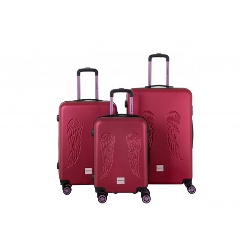 BERENICE - ENSEMBLE DE 3 VALISES 50/60/70 - BAGAGE RIGIDE - GABRIEL - Rouge