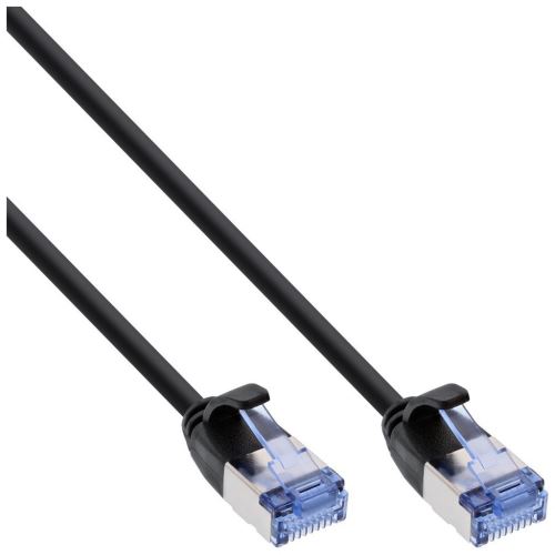 InLine Slim - Cordon de raccordement - RJ-45 (M) pour RJ-45 (M) - 1.5 m - U/FTP, PiMF - CAT 6a - moulé, rond, sans crochet - noir