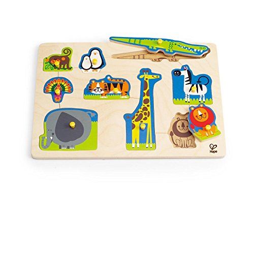 Hape Wild Animals Toddler Wooden Peg Puzzle