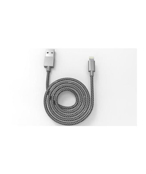 Muvit Tab Câble Lightning Tresse Metal Mfi 2.4a 1m Grey Fonce