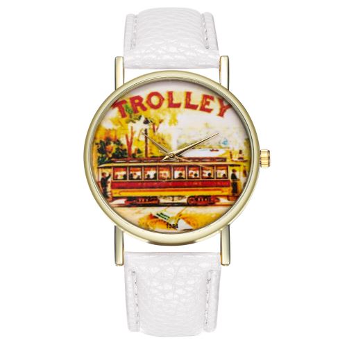 Montre à quartz vintage pour homme avec bracelet en cuir de style classique et bracelet en cuir pour homme, T334-Ablanc