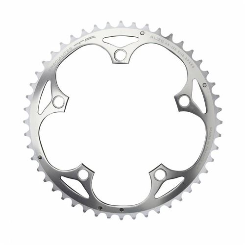 Plateau route 5bra 48dts d.130 exterieur argent alu 7075 ta alize type shimano 9-10v.