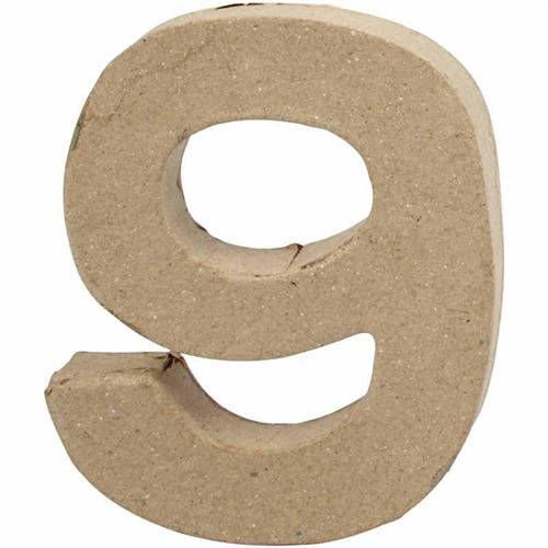 Creative chiffre 9 papier-mâché 10 cm