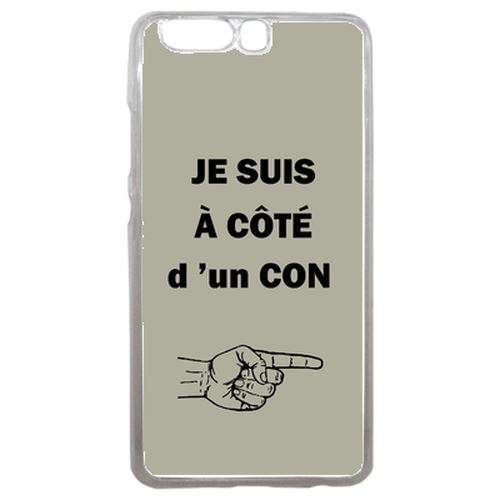 Coque Con Sur Fond Taupe Compatible P10 Transparent