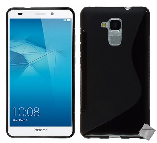 Housse etui coque pochette silicone gel fine pour Huawei Honor 6C avec film ecran - NOIR