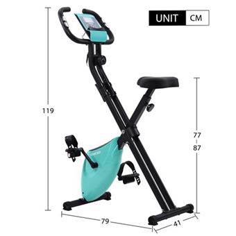 100 Sur Velo D Appartement Pliable Merax X Bicyclette Bleu Siege Rembourre Console Lcd Velos De Cardio Training Achat Prix Fnac