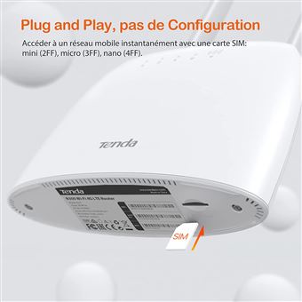Routeur sans fil Wifi Bi-bande Tenda 4G06 Blanc
