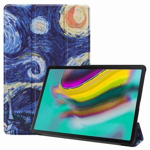 WISETONY® Etui en PU tri-pliure Bleu Peint avec support pour votre Samsung Galaxy Tab S5E 10.5 (2019) T720/T725