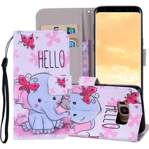 Galaxy S8 Plus Housse Etui Cuir Pu Elephant Als89523