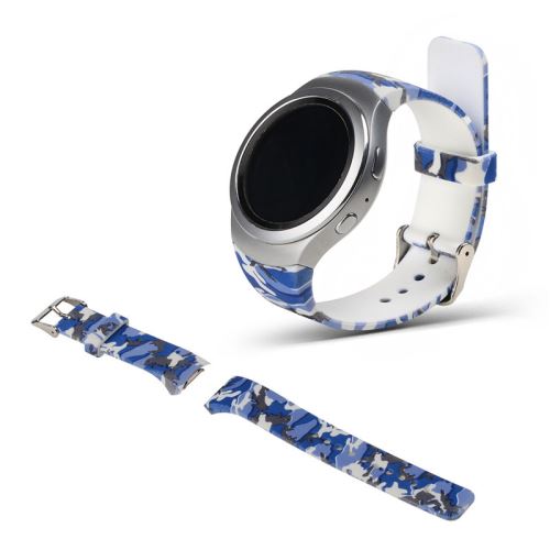 Bracelet en silicone Camuflagem pour SAMSUNG Gear S2 R720 R730 - Bleu