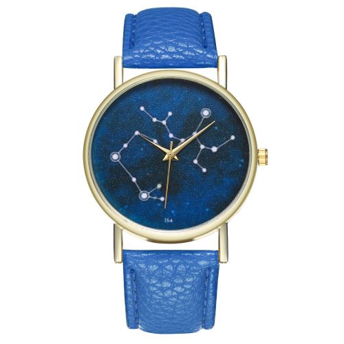 Montre Space Galaxy Montre classique à fleurs Denim - Bracelet en toile - Montre pour femme - Anniversaire - Quartz - Montre T54-ABleu foncé