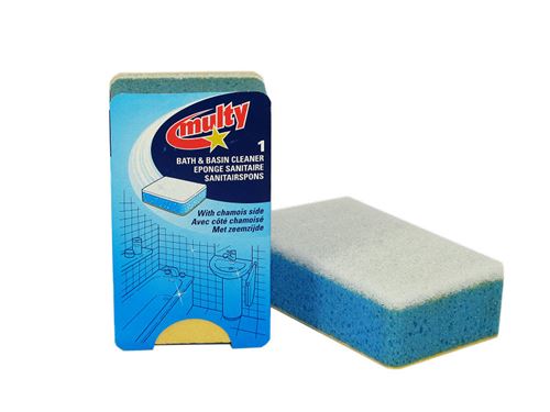 Eponge sanitaire multi-faces avec peau de chamois