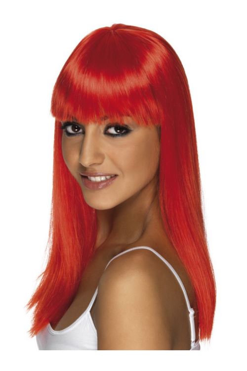 Perruque glamourama neon rouge