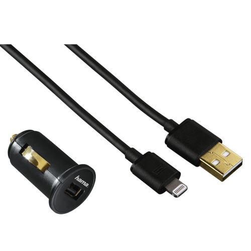 Kit charge allume cigare pour Apple iPad, Lightning, 5 V/2,4 A, noir