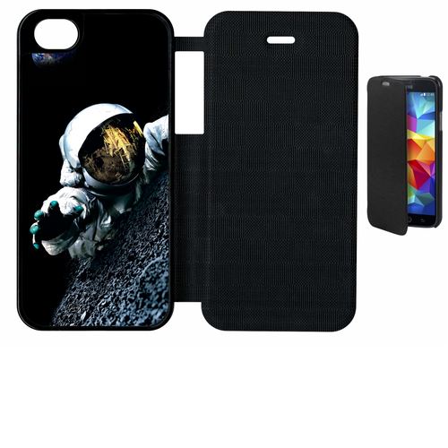 Etui À Rabat Flip Flap Apple Iphone 5 Astronaute Planete