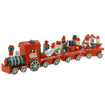 Train De Noel En Bois Decoration De Noel Originale Circuit Voitures Achat Prix Fnac