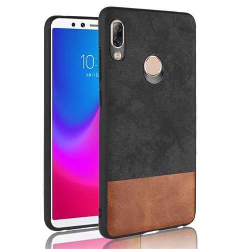 Etui en PU Hybride revêtu d'une couche d'épissure bicolore noir pour votre Lenovo K5 Pro