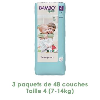 Couches Bambo Nature Maxi T4 (7-14kg) - 3 paquets de 48 - 1