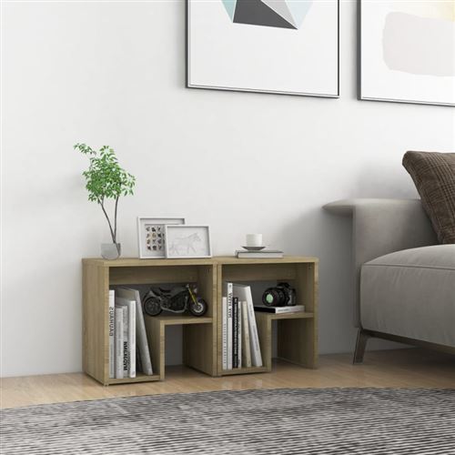 vidaXL - Table de chevet - Chêne Sonoma - 40x30x40 cm - Lot de 2 - Image 2