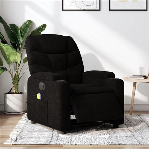 Non Communiqué Noir Vidaxl Fauteuil De Massage, Relaxation Électrique Réglable Tissu