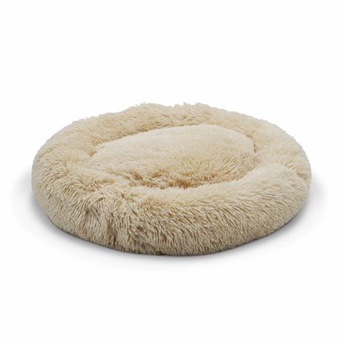 Coussin donut apaisant couleur ivoire 55 cm de diamètre pour petit chien et chat taille S