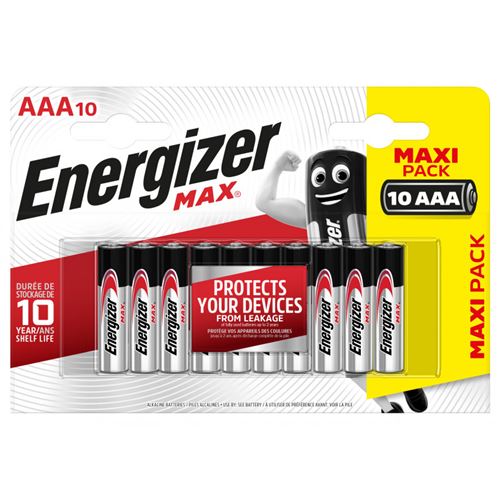 Energizer - Blister de 10 Piles - ENR Max - AAA - Piles Alcalines