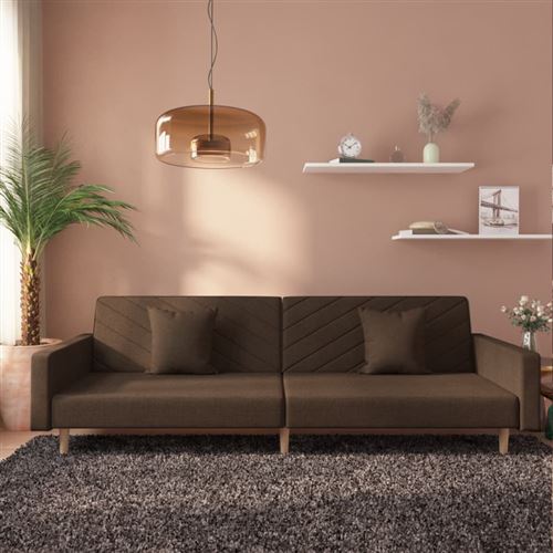 VIDAXL - Canapé-lit - 2 places - Marron - Image 2