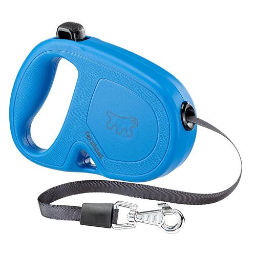 Comparer les prix de Ferplast Laisse Rétractable pour Chiens de Taille Moyenne FLIPPY ONE TAPE S, Sangle Extensible 4 m, max 15 kg, Bleu Bleu