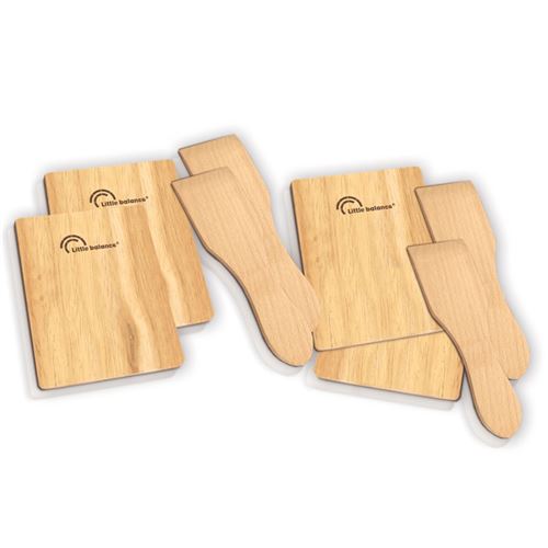 Non Communiqué Beige Set 4 Spatules + 4 Planchettes Bois Little Balance 8503