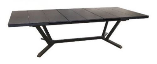 PROLOISIRS Table de jardin extensible Vita en aluminium/kedra - 180/240 x 100 cm - graphite/black boréal