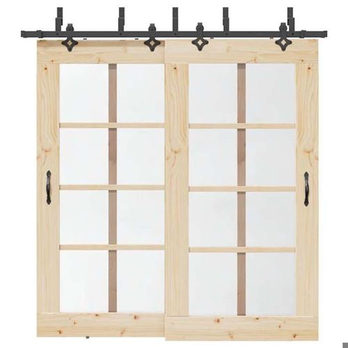 Vidaxl - Kit Di Binari Per Porte Scorrevoli 213,5 Cm Acciaio Nero