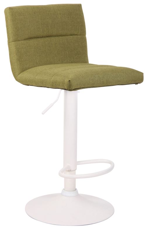 Tabouret de bar Limerick en Tissu avec Pied et repose-pieds en Métal , Vert/Blanc