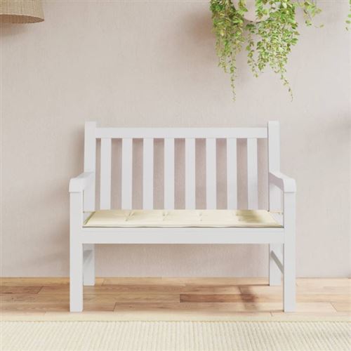 vidaXL Coussin de banc de jardin Crème 120 x 50 x 3 cm