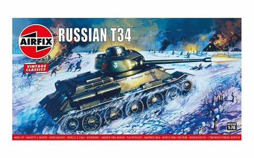 Non Communiqué Russian T-34 Medium Tank,Vintage Classic - 1:76E - Airfix - Image 1