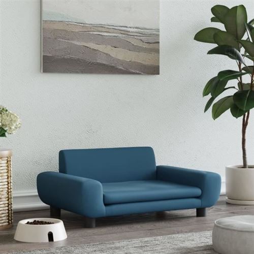 Lettino Per Cani Blu 70x45x33 Cm In Velluto - Vidaxl