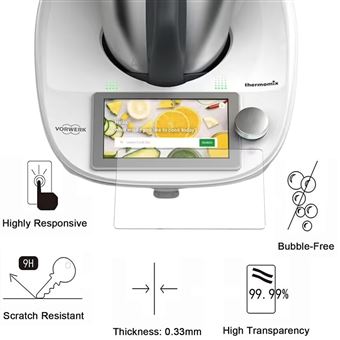 Verre Trempé Pour Thermomix TM7 - 2 Pièces, Dureté 9H, Anti-rayures, Anti-traces, Facile à Poser