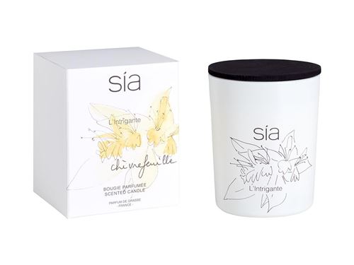 Bougie SIA parfumée BOTANIQUE - D. 8,5 x H. 10 cm - Verre - Senteur chèvrefeuille - Coloris : Orange