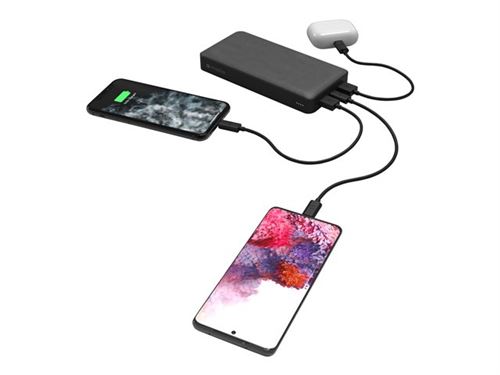 mophie powerstation XXL - Banque d'alimentation - 20000 mAh - 18 Watt - PD - 3 connecteurs de sortie (2 x USB, USB-C) - noir