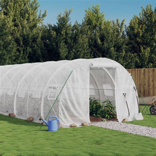 VIDAXL - Serre de jardin - 60 m² - 20x3x2 m - Blanc - Image 2