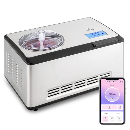 Dolce Bacio Smart Eiscremebereiter Yogurtmaker Kompressor 2 Liter WiFi Touch Edelstahl
