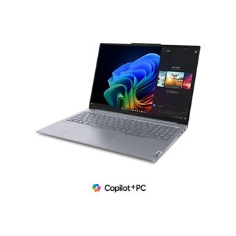 Lenovo ThinkBook 16 G7 QOY 21NH - Snapdragon X Plus - X1P-42-100 / jusqu'à 3.4 GHz - Win 11 Pro (sur ARM) - Qualcomm Adreno - 16 Go RAM - 512 Go SSD NVMe - 16" IPS 1920 x 1200 - Bluetooth, Wi-Fi 7 - gris luna bicolore - clavier : Suisse - avec 1 an de su