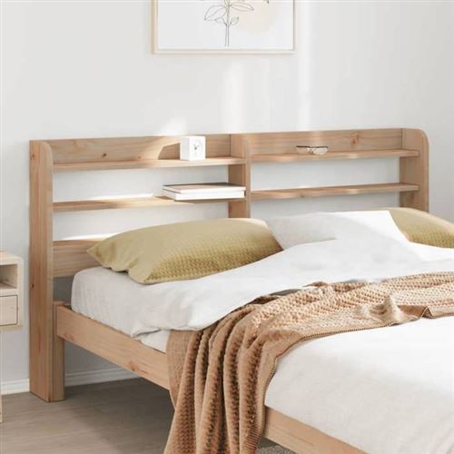 Testiera Con Ripiani 160 Cm In Legno Massello Di Pino - Vidaxl