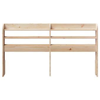 Tête De Lit Avec Rangement Blanc 140 Cm - Pin Massif - 7 Compartiments - Sur Pieds